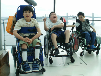 展望室でハイポーズ